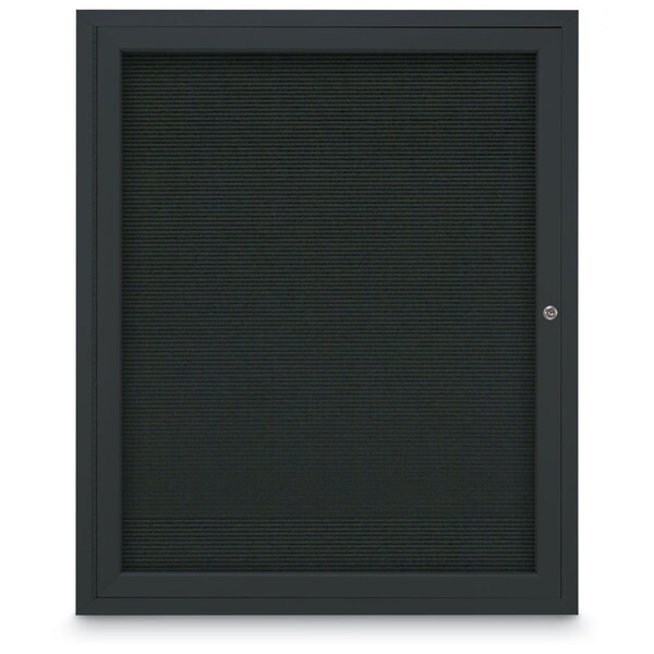 60"x36" 2-Door Enclosed Outdoor Letterboard, Hdr, Black Felt/Black